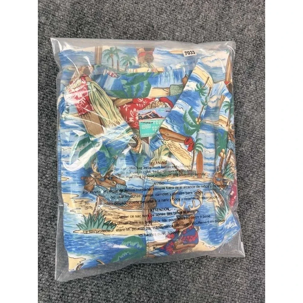 Vintage Reyn Spooner Christmas Santa Short Sleeve Hawaiian Camp Shirt - Size XL